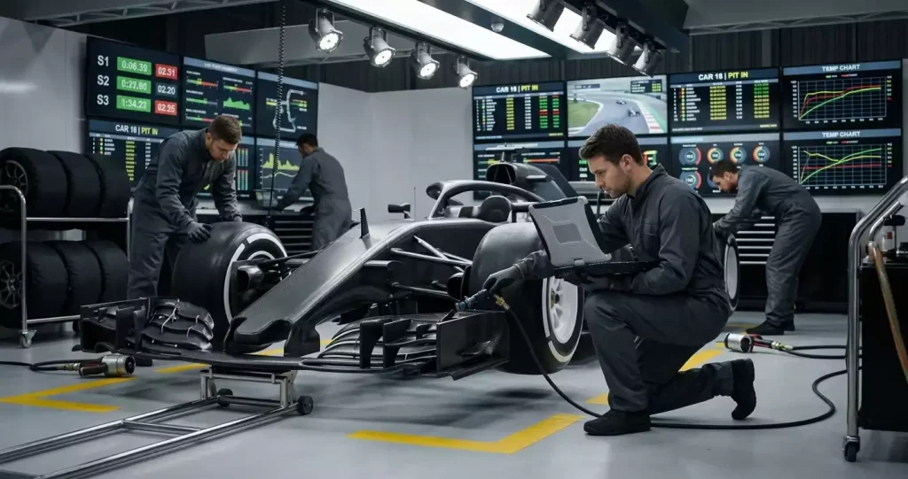 F1-monitoren met sectortijden tijdens vrije training